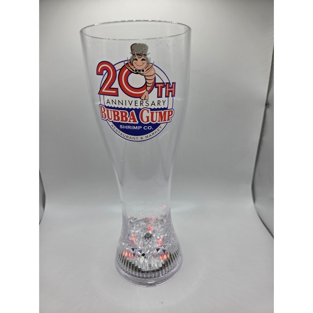 Bubba Gump Shrimp Co 20th Anniversary Light Up Pilsner Glass Blinky Cup - Picture 2 of 3